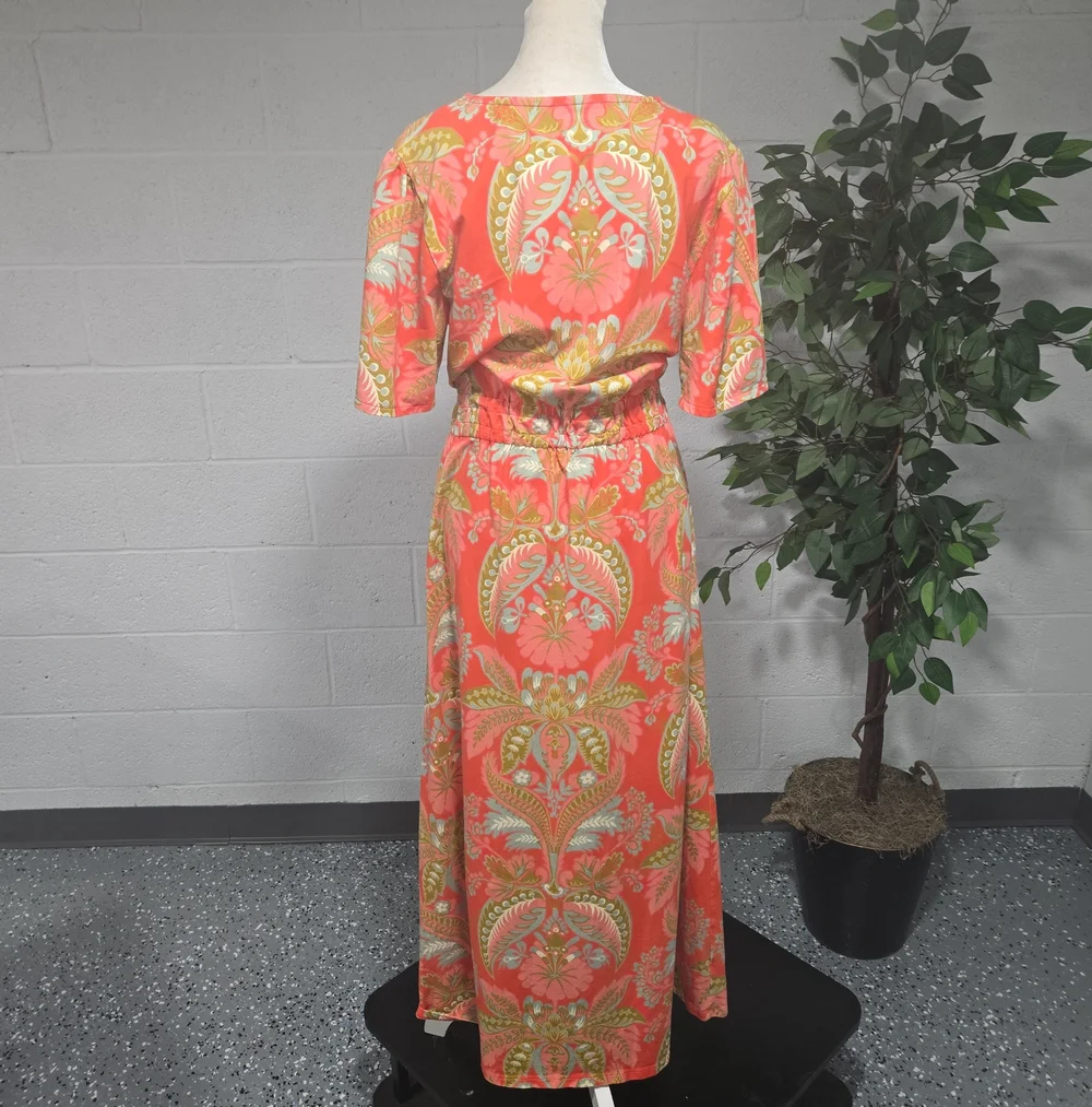 Spartina Lea Midi Dress Floral Garden Coastal Colorful Womens Large - Picture 8 of 12